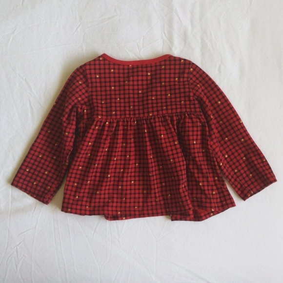 first impressions holiday plaid long sleeve swing top 12 months baby baby girl - Picture 4 of 4